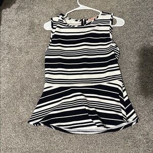 Striped Sleeveless Peplum Top